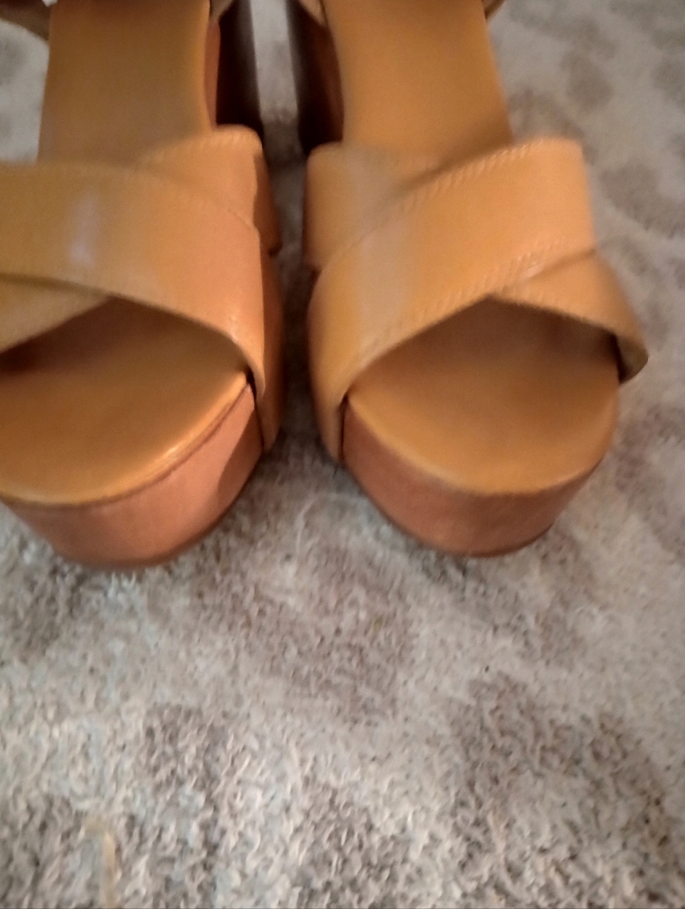 Tory Burch Almita Wood Wedge Platform Leather Sandals - Picture 8 of 10